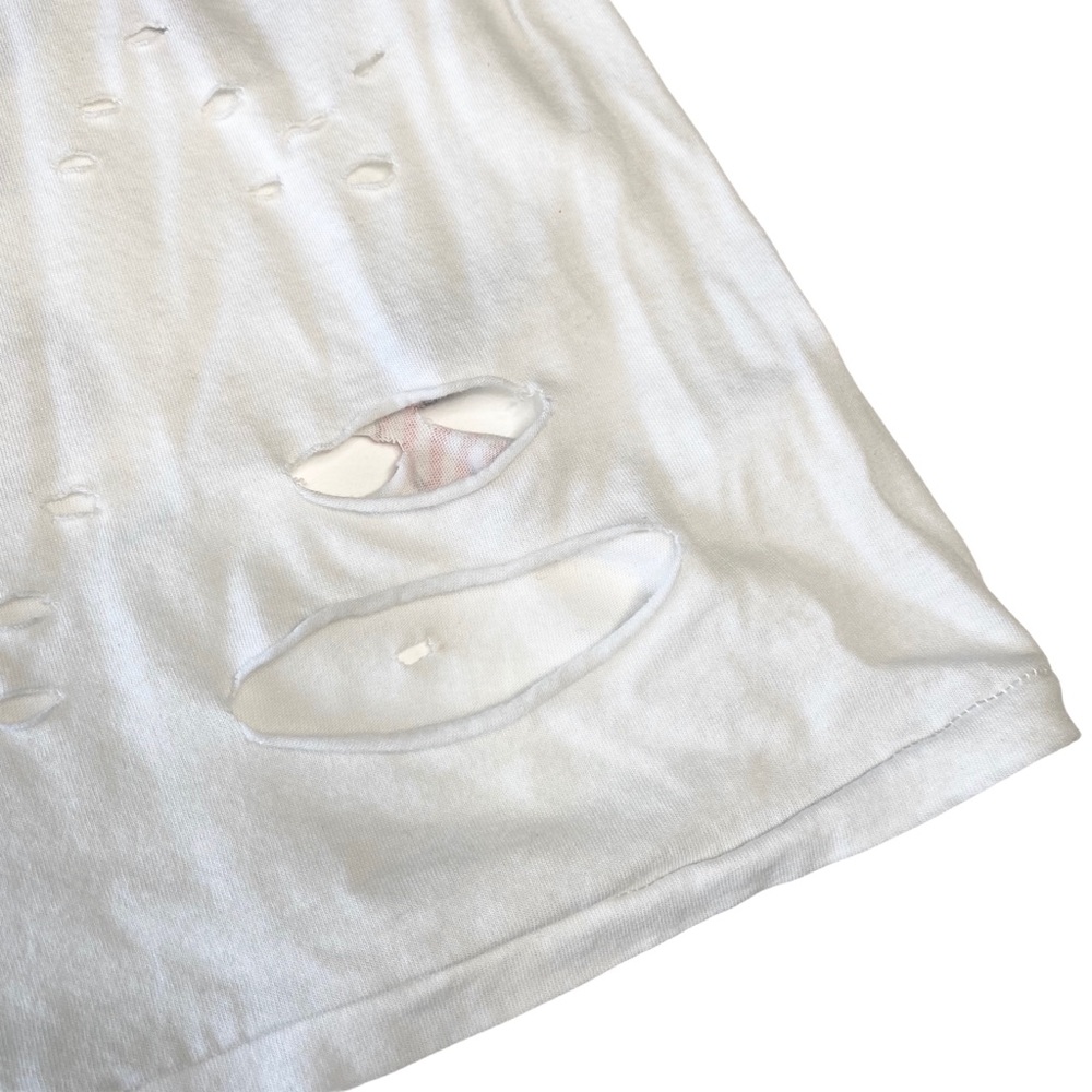 Lauren Moshi ☻︎ Roxanne Pins Vintage Destroyed Muscle Tee T Shirt ☻︎ with Holes - Picture 9 of 17
